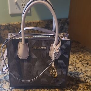 Michael Kors Black Satchel with Light Pink Trim